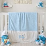 ⁦بطانية السنافر حفر مطبوع طبقتين سادة اسباني بابلي⁩ - الصورة ⁦3⁩