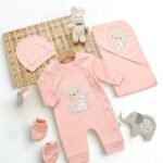 طقم الولادة والسبوع قطن حديث الولادة - بناتي