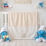 ⁦بطانية السنافر حفر مطبوع طبقتين سادة اسباني بابلي⁩ - الصورة ⁦2⁩