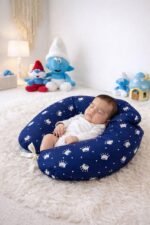 ⁦مخدة رضاعة مع مخدة رأس ورباط - السنافر⁩ - الصورة ⁦2⁩