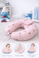 ⁦مخدة رضاعة مع مخدة رأس ورباط – السنافر⁩ - الصورة ⁦2⁩