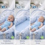 ⁦بيبي نست مع مخدة وناموسية - السنافر⁩ - الصورة ⁦5⁩