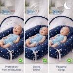 ⁦بيبي نست مع مخدة وناموسية - السنافر⁩ - الصورة ⁦5⁩