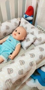 ⁦بيبي نست مع مخدة وناموسية - السنافر⁩ - الصورة ⁦2⁩