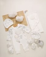 طقم الولادة والسبوع قطن حديث الولادة - بناتي