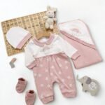 طقم الولادة والسبوع قطن حديث الولادة - بناتي