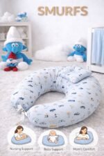 ⁦مخدة رضاعة مع مخدة رأس ورباط - السنافر⁩ - الصورة ⁦2⁩