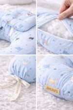 ⁦مخدة رضاعة مع مخدة رأس ورباط - السنافر⁩ - الصورة ⁦3⁩