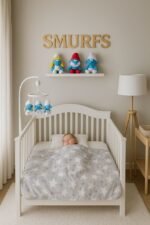 ⁦بطانية السنافر حفر مطبوع طبقتين سادة تركي⁩ - الصورة ⁦6⁩