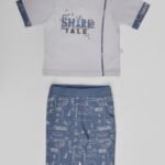 طقم بيجامة تي شيرت وبنطلون - جونيور