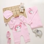 طقم الولادة والسبوع قطن حديث الولادة - بناتي