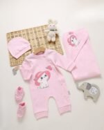 طقم الولادة والسبوع قطن حديث الولادة - بناتي