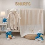 ⁦سيت بيبي سالوبيت وبطانية من السنافر - شتوي⁩ - الصورة ⁦3⁩