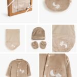 جيفت بوكس طقم السبوع والمستشفى 5 قطع قطيفة لحديث الولادة - جونيور