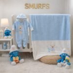 ⁦سيت بيبي سالوبيت وبطانية من السنافر - شتوي⁩ - الصورة ⁦2⁩