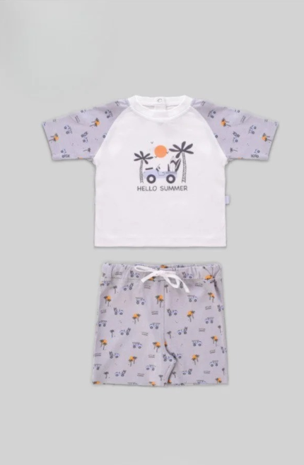 طقم بيجامة تي شيرت وشورت - جونيور
