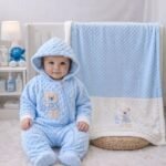 سيت بيبي سالوبيت وبطانية من السنافر - شتوي
