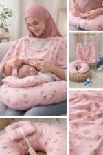 ⁦سيت مخدة الرضاعة و ساتر الرضاعة قطن ناعم - السنافر⁩ - الصورة ⁦4⁩