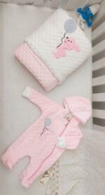 ⁦سيت بيبي سالوبيت وبطانية من السنافر - شتوي⁩ - الصورة ⁦8⁩