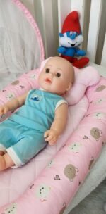 ⁦بيبي نست مع مخدة وناموسية - السنافر⁩ - الصورة ⁦5⁩