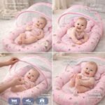 ⁦بيبي نست مع مخدة وناموسية - السنافر⁩ - الصورة ⁦2⁩