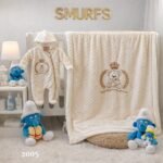 ⁦سيت بيبي سالوبيت وبطانية من السنافر – شتوي⁩ - الصورة ⁦4⁩