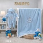 ⁦سيت بيبي سالوبيت وبطانية من السنافر – شتوي⁩ - الصورة ⁦3⁩